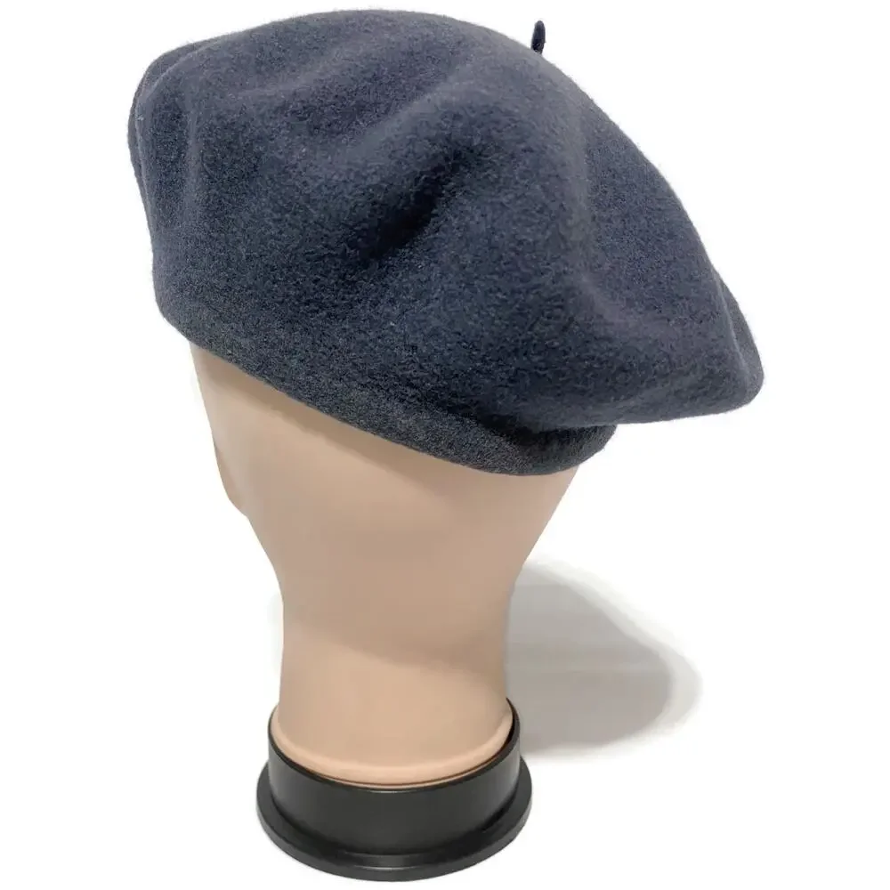 Kangol French Basque Beret Hat Grey Wool Felt Made in England